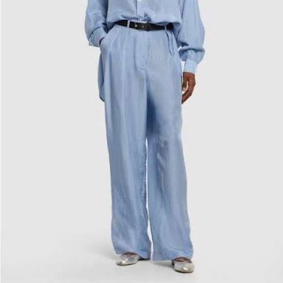 The Frankie Shop Pants - Frankie Shop sz M Tansy Pleated Pants Cupro Silky Wide